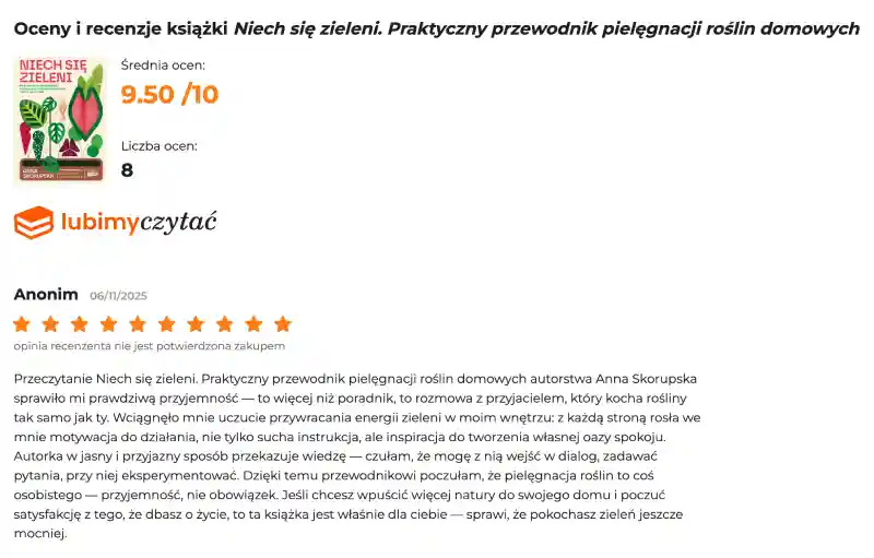 ksiazka niech sie zieleni anna skorupska opinie